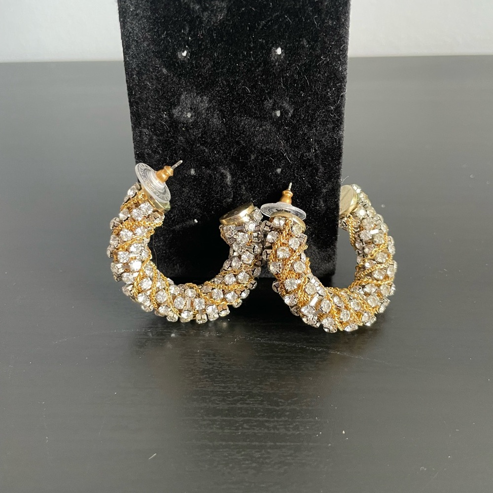 Stella & Dot chain jewels hoop earrings